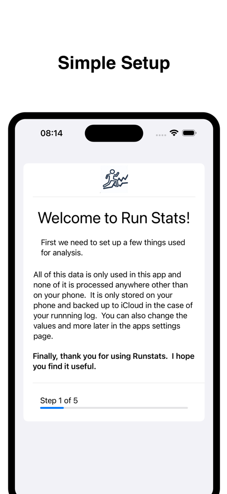Run Stats - Simple onboarding